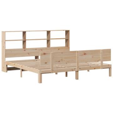 Bookcase Bed 180x200 cm Super King - Solid Pine Wood | Hipo Market