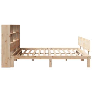 Bookcase Bed 180x200 cm Super King - Solid Pine Wood | Hipo Market