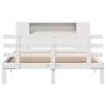 Bookcase Bed without Mattress - White 120x200cm Solid Wood Pine