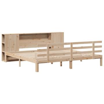 Bookcase Bed Super King 180x200 cm - Solid Wood Pine