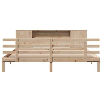 Bookcase Bed Super King 180x200 cm - Solid Wood Pine