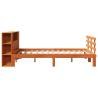 Bookcase Bed Without Mattress - Wax Brown Solid Wood 135x190 cm