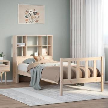 Bookcase Bed 75x190 cm - Solid Pinewood Small Single