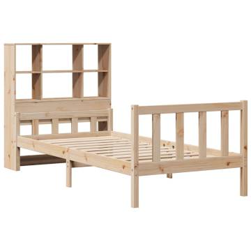 Bookcase Bed 75x190 cm - Solid Pinewood Small Single