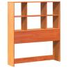 Bookcase Bed Without Mattress - Solid Wood - Wax Brown 75x190cm