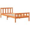 Bookcase Bed Without Mattress - Solid Wood - Wax Brown 75x190cm