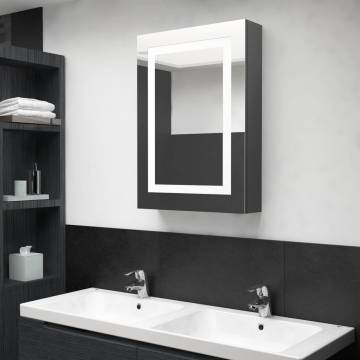 LED Bathroom Mirror Cabinet - Shining Grey 50x13x70 cm