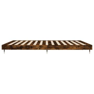 Smoked Oak Bed Frame 120x200 cm - Durable Engineered Wood