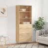 Highboard Sonoma Oak 69.5x34x180 cm Engineered Wood Colour sonoma oak Quantity in Package 1 Model 3 drawers 