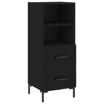 Elegant Highboard Black 34.5x34x180 cm - Engineered Wood