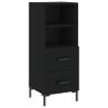 Elegant Highboard Black 34.5x34x180 cm - Engineered Wood