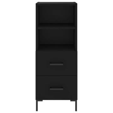 Elegant Highboard Black 34.5x34x180 cm - Engineered Wood