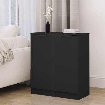 Stylish Black Sideboards - 2 pcs Engineered Wood | HipoMarket