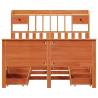 Bookcase Bed without Mattress in Wax Brown - 150x200 cm King