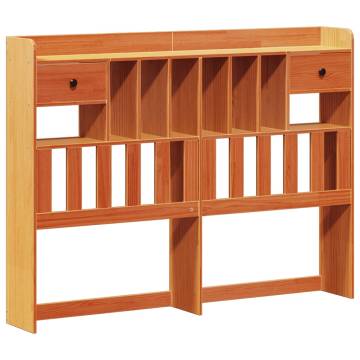 Bookcase Bed without Mattress in Wax Brown - 150x200 cm King