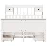 Bookcase Bed without Mattress - White Solid Pine 140x200 cm