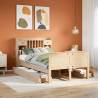 Bookcase Bed 135x190 cm Double Solid Pine Wood - Hipomarket