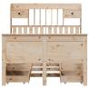 Bookcase Bed 135x190 cm Double Solid Pine Wood - Hipomarket