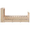 Bookcase Bed 135x190 cm Double Solid Pine Wood - Hipomarket