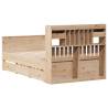 Bookcase Bed 135x190 cm Double Solid Pine Wood - Hipomarket