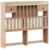 Bookcase Bed 135x190 cm Double Solid Pine Wood - Hipomarket