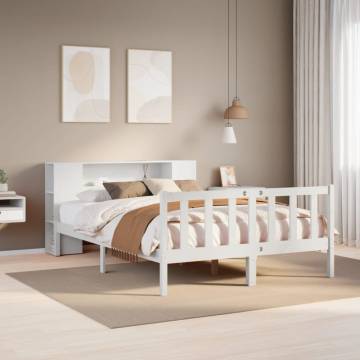 Bookcase Bed Without Mattress - White 120x190 cm Small Double