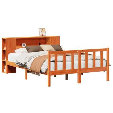 Bookcase Bed without Mattress - Wax Brown 120x190 cm | HipoMarket