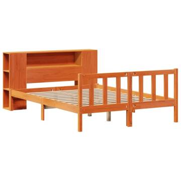 Bookcase Bed without Mattress - Wax Brown 120x190 cm | HipoMarket