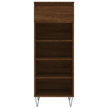 Shoe Cabinet Brown Oak - 40x36x105 cm Engineered Wood