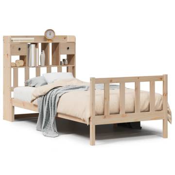 Bookcase Bed Single 90x190 cm - Solid Pine Wood Frame