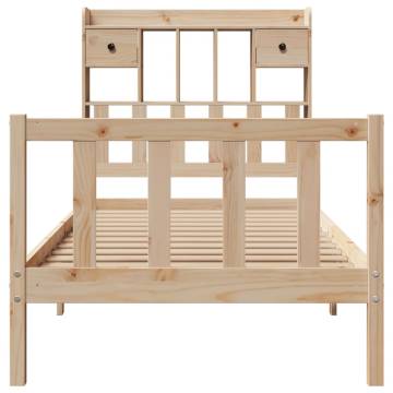 Bookcase Bed Single 90x190 cm - Solid Pine Wood Frame