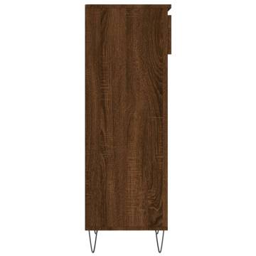 Shoe Cabinet Brown Oak - 40x36x105 cm Engineered Wood