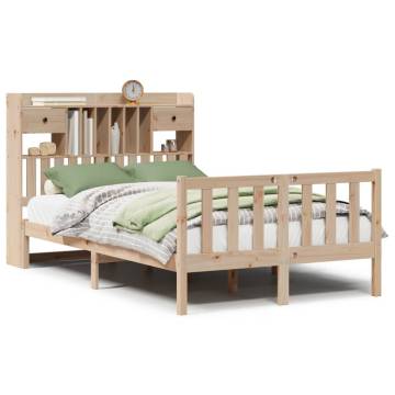 Bookcase Bed without Mattress 120x200 cm - Solid Pine Wood