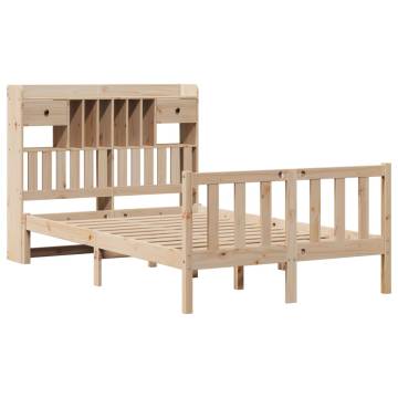 Bookcase Bed without Mattress 120x200 cm - Solid Pine Wood