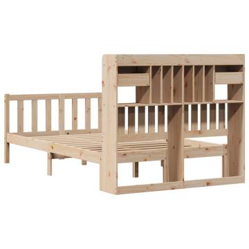 Bookcase Bed without Mattress 120x200 cm - Solid Pine Wood