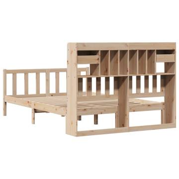 Bookcase Bed 140x200 cm - Solid Pine Wood | HipoMarket UK