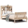 Bookcase Bed without Mattress - Solid Pine Wood 75x190 cm