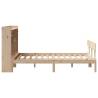 Bookcase Bed 135x190 cm Double Solid Wood Pine - HipoMarket