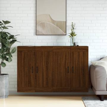 Stylish Wall Mounted Cabinets - 2 pcs Brown Oak | HipoMarket