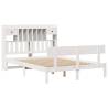 Stylish White Bookcase Bed 160x200 cm | Solid Pine Wood