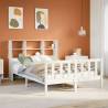  Bookcase Bed without Mattress White 150x200 cm King Solid Wood Pine Colour white Size 150 x 200 cm 