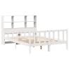 Bookcase Bed without Mattress - White King Solid Wood Pine