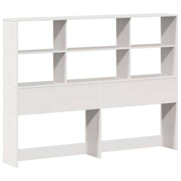 Bookcase Bed without Mattress - White King Solid Wood Pine