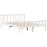 Bookcase Bed without Mattress - White King Solid Wood Pine