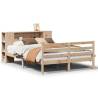 Bookcase Bed 120x190 cm - Solid Pine Wood, Space Saving Design