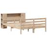 Bookcase Bed 120x190 cm - Solid Pine Wood, Space Saving Design