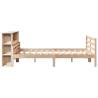 Bookcase Bed 120x190 cm - Solid Pine Wood, Space Saving Design