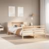  Bookcase Bed without Mattress 135x190 cm Double Solid Wood Pine Colour natural Size 135 x 190 cm 