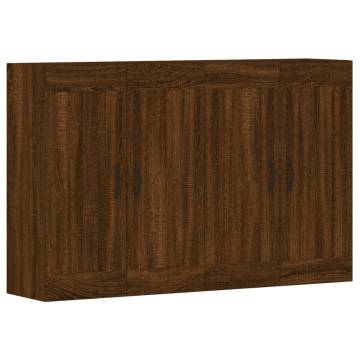 Stylish Wall Mounted Cabinets - 2 pcs Brown Oak | HipoMarket