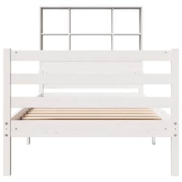 Bookcase Bed without Mattress - White Pine 90x200 cm